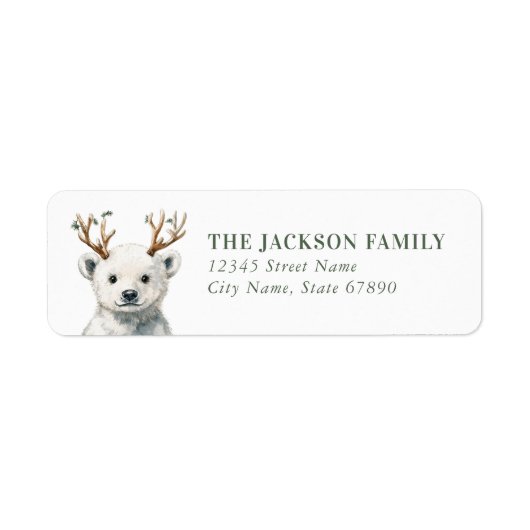 Christmas Polar Bear Return Address Labels (Vorne)