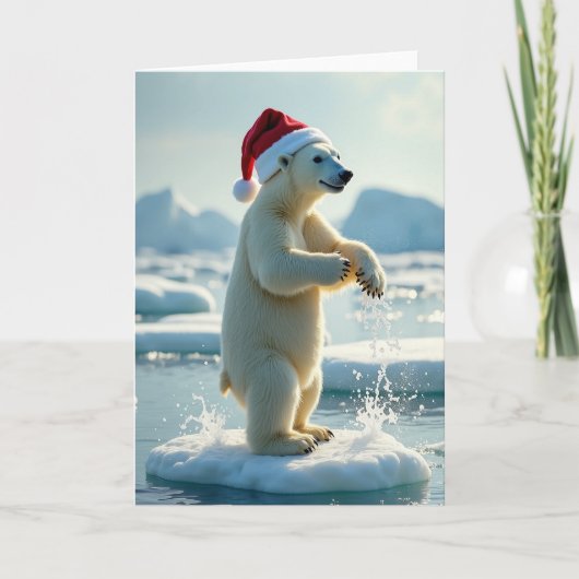 Christmas Polar Bear Splash Card Karte (Vorderseite)