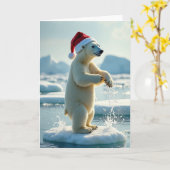 Christmas Polar Bear Splash Card Karte (Gelbe Blume)