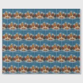 Christmas Polar Bears Around a Bonfire Geschenkpapier (Flach)