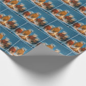 Christmas Polar Bears Around a Bonfire Geschenkpapier (Ecke)