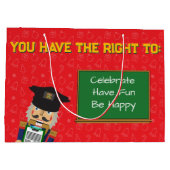 Christmas Police Gift Bag – Funny Holiday Desig Große Geschenktüte (Rückseite)