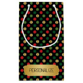 Christmas Polka Dot Background Kleine Geschenktüte (Rückseite)