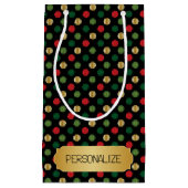 Christmas Polka Dot Background Kleine Geschenktüte (Vorderseite)