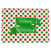 Christmas Polka Dot Muster Große Geschenktasche Große Geschenktüte (Rückseite)