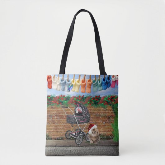 Christmas Polka-Dot Street Scene Art Tasche (Vorderseite)