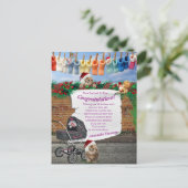 Christmas Polka-Dot Street Scene Postkarte (Stehend Vorderseite)