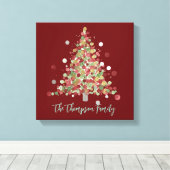 Christmas Polka Dot Tree Holiday Leinwanddruck (Insitu (Holzboden))