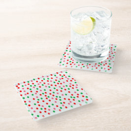 Christmas Polka Dots Glasuntersetzer