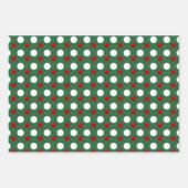 Christmas Polka Dots Muster Red Green White Gesche Geschenkpapier Set (Vorderseite 2)