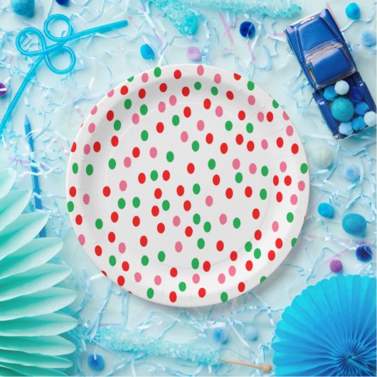 Christmas Polka Dots Pappteller (Party)