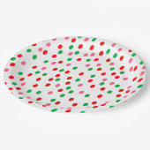 Christmas Polka Dots Pappteller (Schrägansicht)