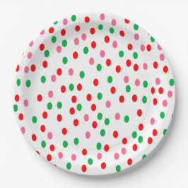 Christmas Polka Dots Pappteller