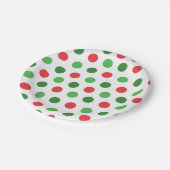 Christmas Polka Dots Pappteller (Schrägansicht)