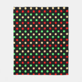 Christmas - Polka Dots Pattern on Black Background Fleecedecke (Vorderseite)