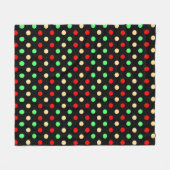 Christmas - Polka Dots Pattern on Black Background Fleecedecke (Vorderseite (Horizontal))
