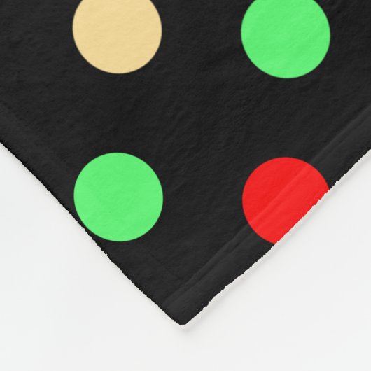 Christmas - Polka Dots Pattern on Black Background Fleecedecke (Ecke)