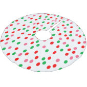 Christmas Polka Dots Polyester Weihnachtsbaumdecke (Schrägansicht)