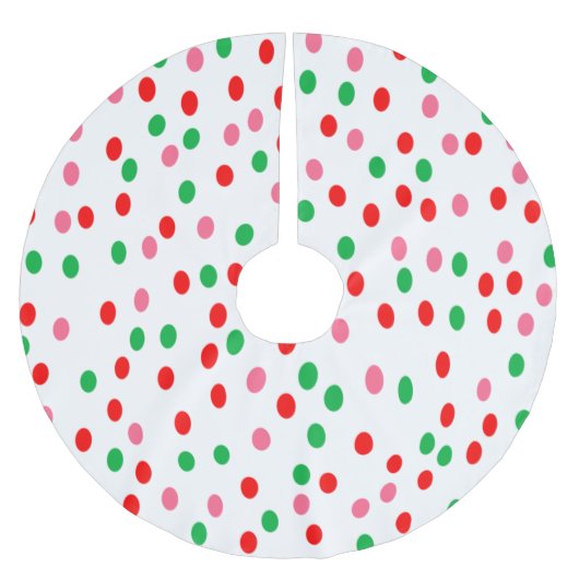 Christmas Polka Dots Polyester Weihnachtsbaumdecke (Vorderseite)