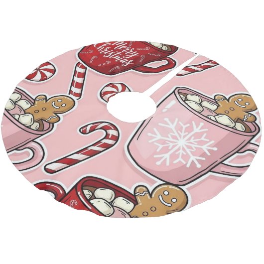 Christmas Polyester Weihnachtsbaumdecke (Schrägansicht)