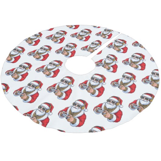 Christmas Polyester Weihnachtsbaumdecke (Schrägansicht)