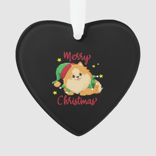 Christmas Pomeranian Merry Xmas Essential T-Shirt Ornament (Vorderseite)