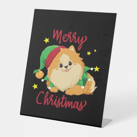 Christmas Pomeranian Merry Xmas Essential T-Shirt Sockelschild (Vorderseite)
