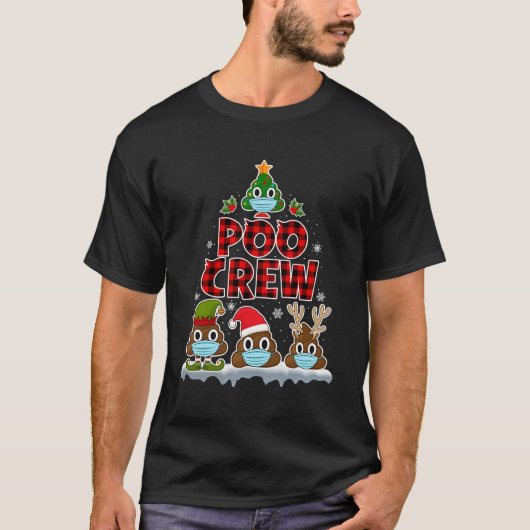 Christmas Poo Crew Shirt Face Mask Kack Emoji Red (Vorderseite)