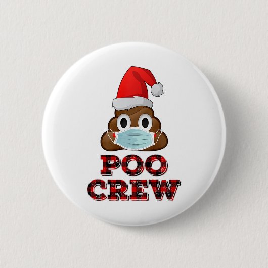 Christmas Poo Crew Shirt Face Mask Kack Emoji Red Button (Vorderseite)