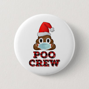 Christmas Poo Crew Shirt Face Mask Kack Emoji Red Button