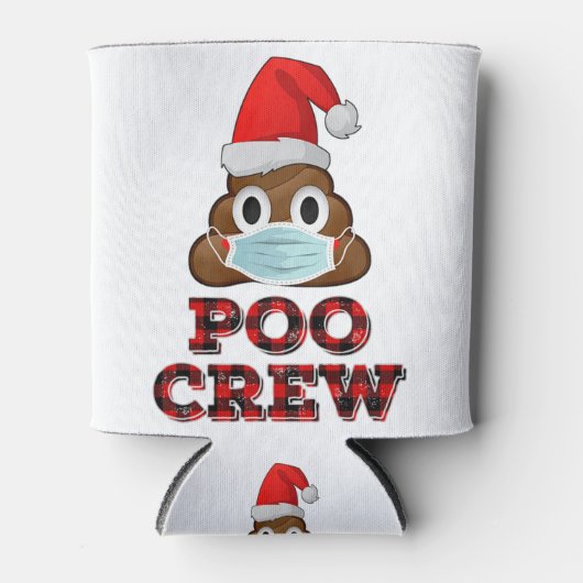 Christmas Poo Crew Shirt Face Mask Kack Emoji Red Dosenkühler (Vorderseite)