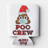 Christmas Poo Crew Shirt Face Mask Kack Emoji Red Dosenkühler (Rückseite)