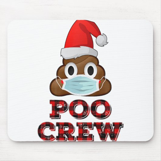 Christmas Poo Crew Shirt Face Mask Kack Emoji Red Mousepad (Vorne)