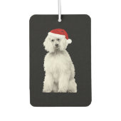 Christmas Poodle Christmas Tree Dog Puppy Watercol Autolufterfrischer (Vorderseite)