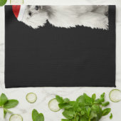 Christmas Poodle Christmas Tree Dog Puppy Watercol Geschirrtuch (Gefaltet)