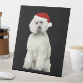 Christmas Poodle Christmas Tree Dog Puppy Watercol Sockelschild (In Situ)