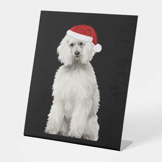 Christmas Poodle Christmas Tree Dog Puppy Watercol Sockelschild (Vorderseite)