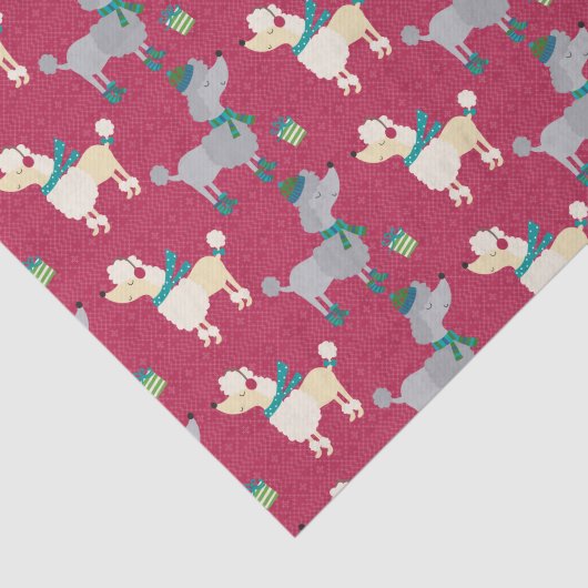 Christmas Poodle Dog Holiday Pattern Seidenpapier (Ausschnitt)