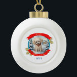 Christmas Poodle Dog Keramik Kugel-Ornament<br><div class="desc">Weihnachts-Poodle-Hundeschmuck Perfekt für Poodle Lover</div>