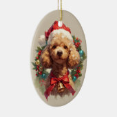 Christmas Poodle Dog Keramik Ornament (Rechts)