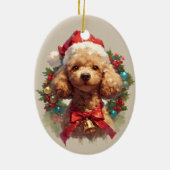 Christmas Poodle Dog Keramik Ornament (Hinten)