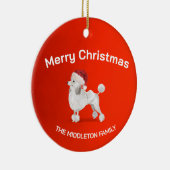 Christmas Poodle Dog Red Merry Gruß Keramik Ornament (Rechts)