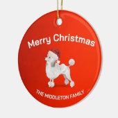 Christmas Poodle Dog Red Merry Gruß Keramik Ornament (Links)