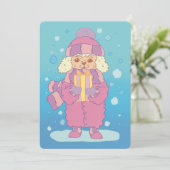 Christmas Poodle Feiertagskarte (Stehend Vorderseite)