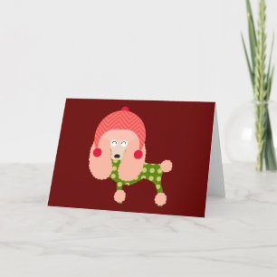Christmas Poodle Feiertagskarte