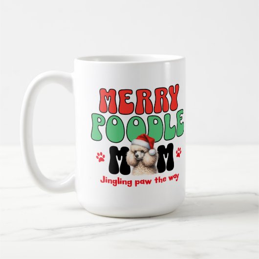 Christmas Poodle-Mama Kaffeetasse (Links)
