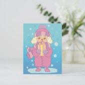 Christmas Poodle Postkarte (Stehend Vorderseite)