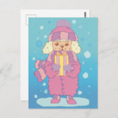 Christmas Poodle Postkarte (Vorne/Hinten)