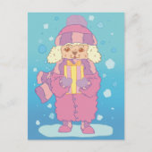Christmas Poodle Postkarte (Vorderseite)