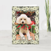 Christmas - Poodle - Riley Feiertagskarte (Vorderseite)
